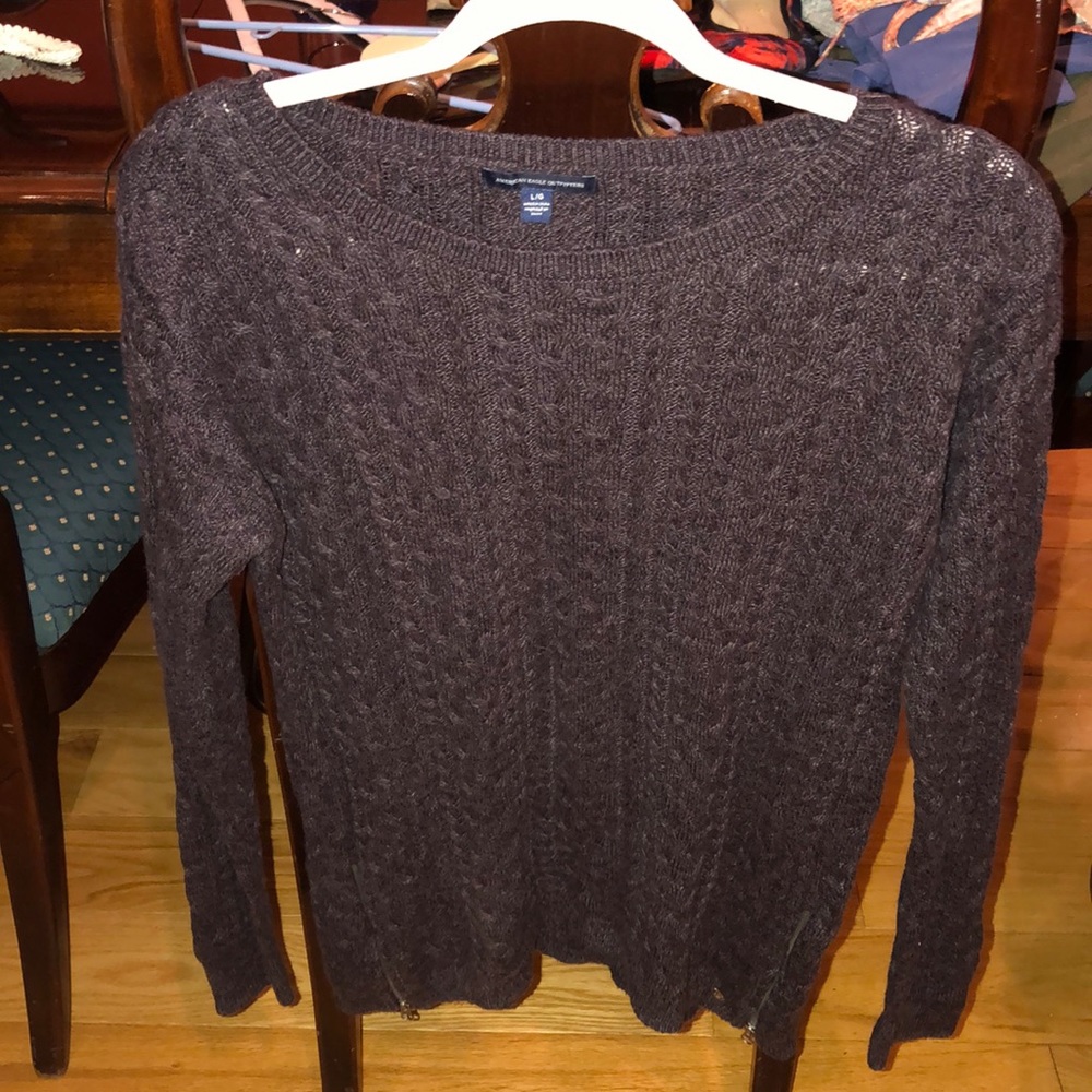 American eagle dark purple sweater